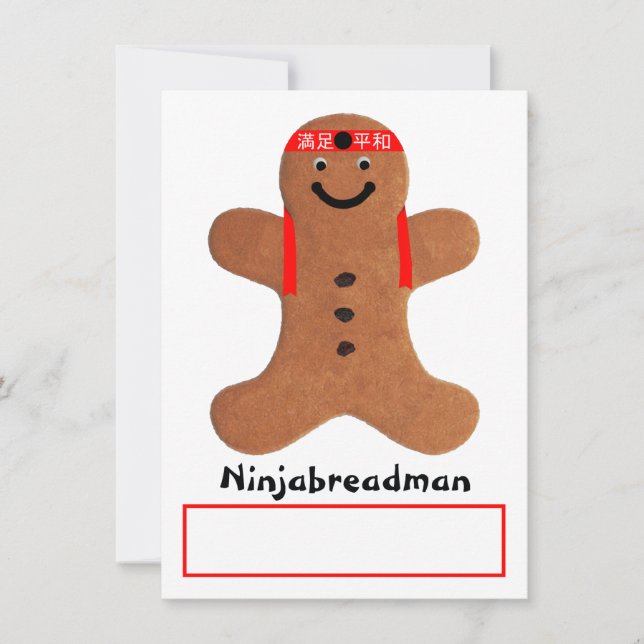Ninjabreadman biscuit (cookie) card (Front)