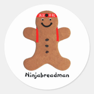 Ninjabreadman biscuit (cookie)  classic round sticker