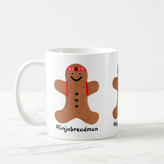 Ninjabreadman biscuit (cookie) coffee mug (Left)