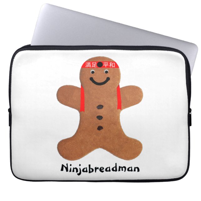 Ninjabreadman biscuit (cookie) laptop sleeve (Front)