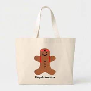 Ninjabreadman biscuit (cookie) large tote bag