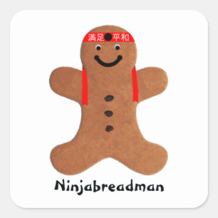 Ninjabreadman biscuit (cookie) square sticker