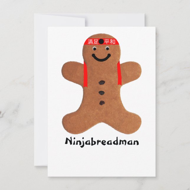 Ninjabreadman biscuit (cookie) thank you card (Front)