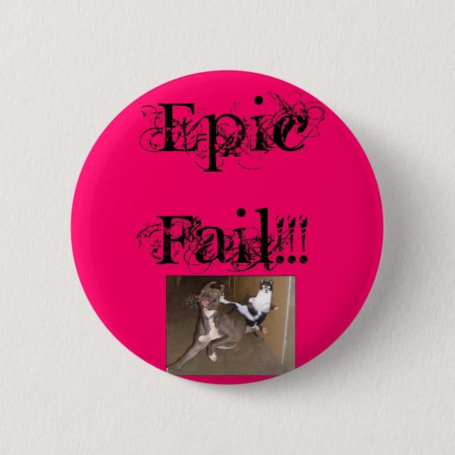 ninjakittycat, Epic Fail!!! 2 Inch Round Button (Front)