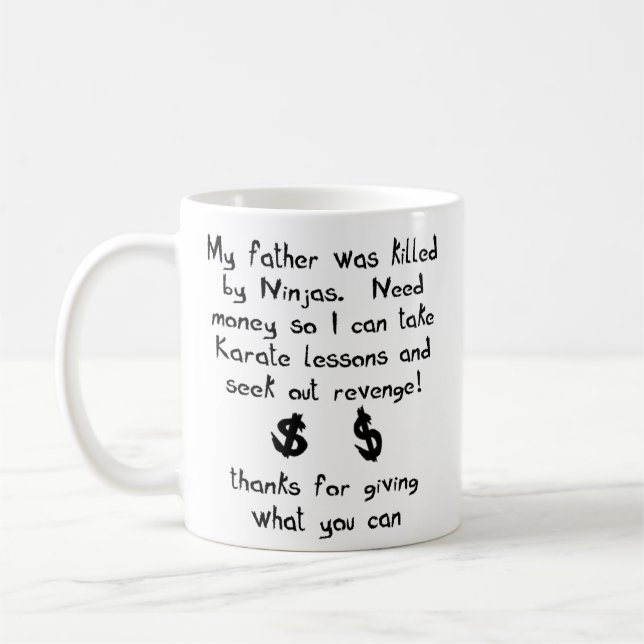 Ninjas a tué mon père un Humour de Mug drôle (Gauche)