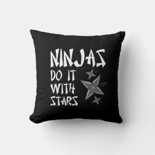 Ninjas Do It With Stars Throw Pillow