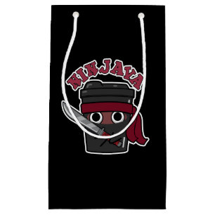 Ninjava Funny Ninja Java Coffee Pun Dark BG Small Gift Bag