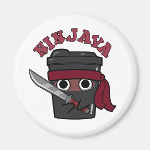 Ninjava Funny Ninja Java Coffee Pun  Magnet