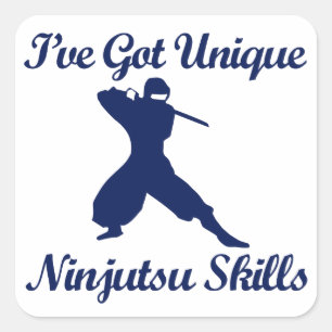 ninjutsu martial art designs square sticker