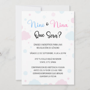 Nino o Nina Genre Reveillez Invitation