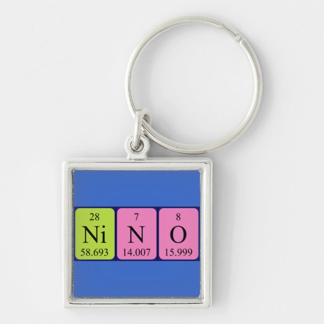 Nino periodic table name keyring (Front)