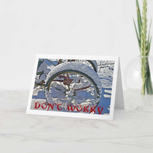 N'inquiétez pas la carte de Noël avec le vélo (Devant)