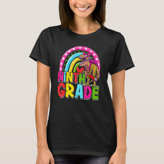 Ninth Grade Dinosaur Rainbow Girls Kids Back To Sc T-Shirt