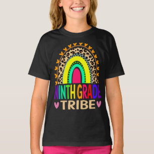 Ninth Grade Tribe Rainbow Leopard Back To School T-Shirt