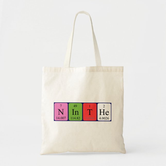 Ninthe periodic table name tote bag (Front)