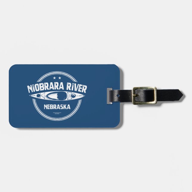 Niobrara River Nebraska Kayaking Luggage Tag (Front Horizontal)