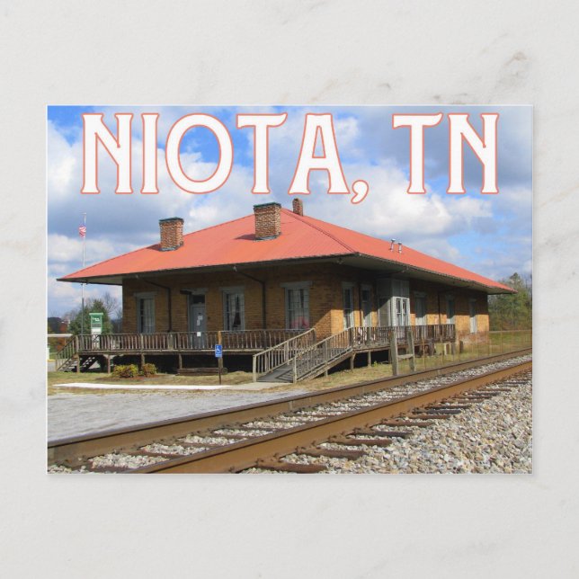 Niota, TN Historic 1854 Train Station Postcard (Front)