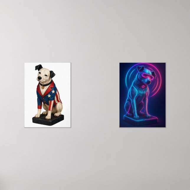 Nipper RCA Victor Chien Art dans American Flag Bla (Recto)