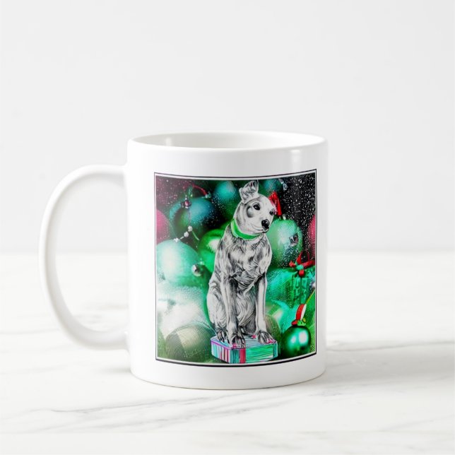 Nipper, The RCA Dog Christmas Coffee Mug (Left)