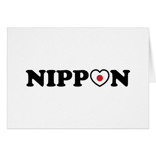 Nippon Love Heart Flag Card (Front Horizontal)