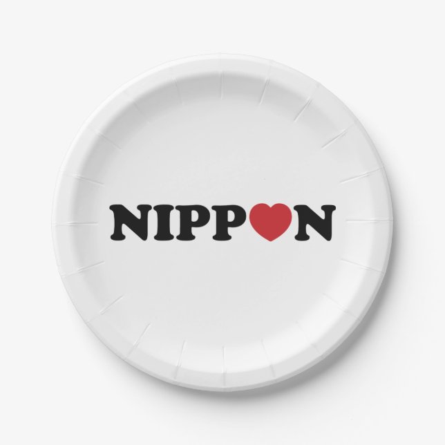 Nippon Love Heart Paper Plate (Front)