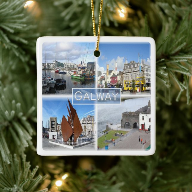 NIR004 GALWAY, Ireland, Ceramic Ornament (Tree)