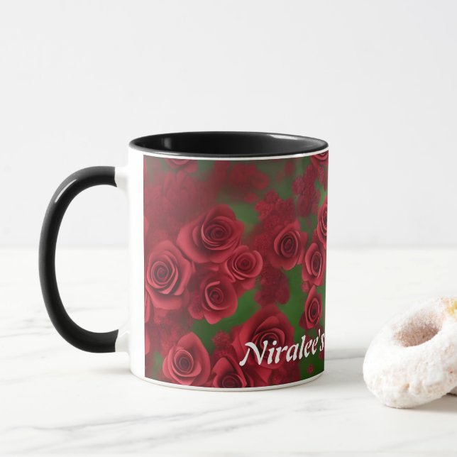 Niralee's Morning Tea Personalized Customizable Mug (With Donut)