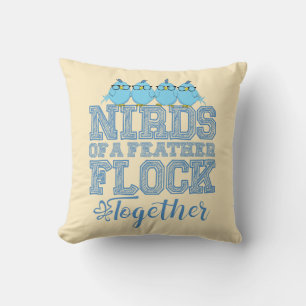 Nirds of a feather throw pillow