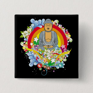 Nirvana Buddha 2 Inch Square Button