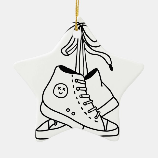 NIRVANA CONVERSE, CONVERSE, SNEAKERS, CUTE DESIGN CERAMIC ORNAMENT (Front)