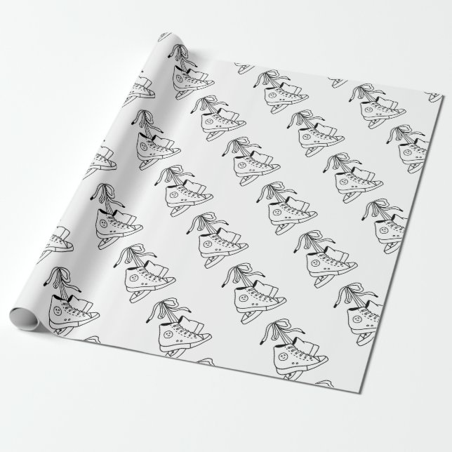 NIRVANA CONVERSE, CONVERSE, SNEAKERS, CUTE DESIGN WRAPPING PAPER (Unrolled)