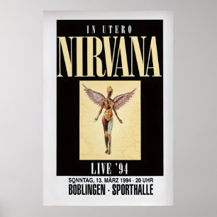 Nirvana In Utero 1994 Concert Poster  Music Gig