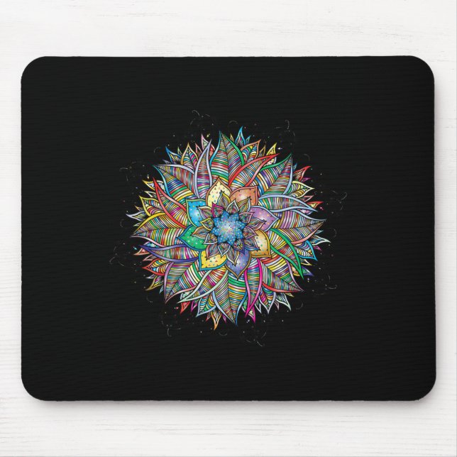 Nirvana Mandala Geometry Sacred Fractal Art Yoga M Mouse Pad (Front)