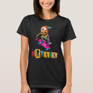 Nirvana Skateboard Skelton T-Shirt