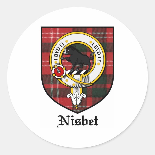 Nisbet Clan Crest Badge Tartan Classic Round Sticker (Front)