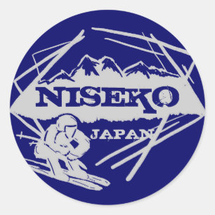 Niseko Japan blue grey ski logo art stickers