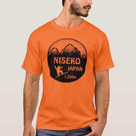 Niseko Japan orange snowboard art tee