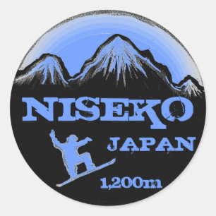 Niseko Japon bleu snowboard souvenir stickers