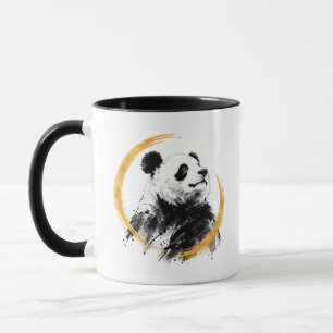 Nishiki Series - Gold Sumi-e Gazing Panda Mug