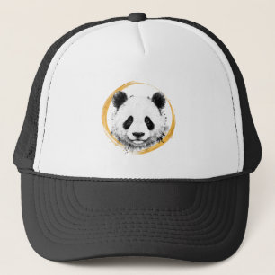 Nishiki Series - Gold Sumi-e Gazing Panda Trucker Hat