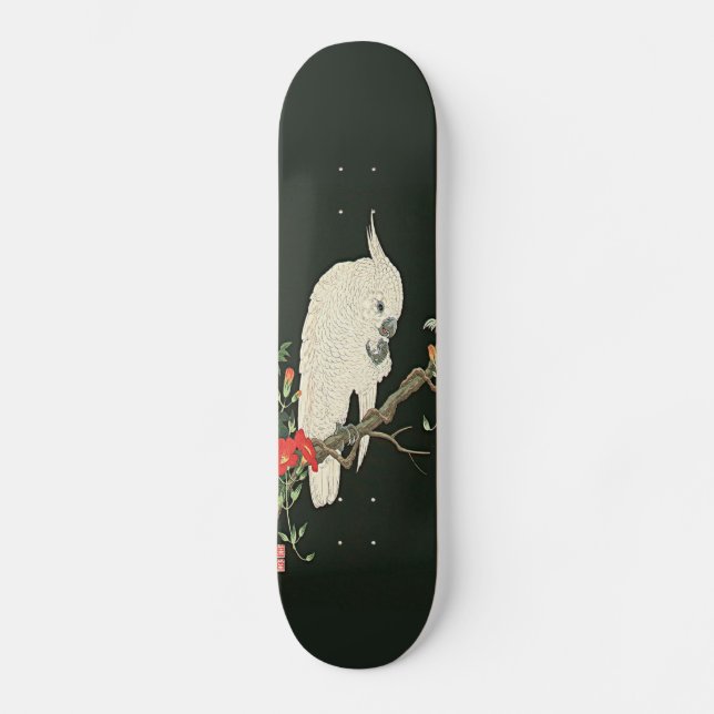 Nishimura White Cockatoo Asian Art Print Skateboar Skateboard (Front)