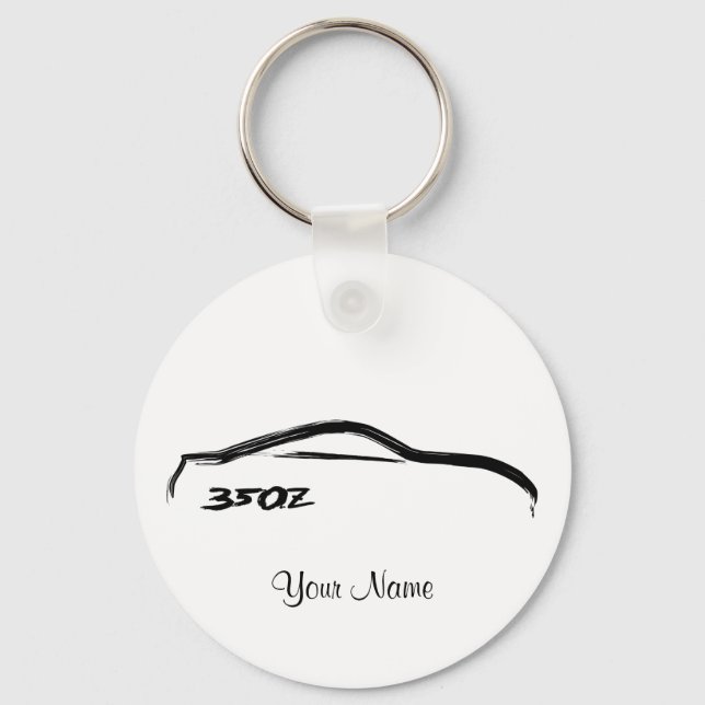 Nissan 350Z Black Brushstroke Logo Keychain (Front)
