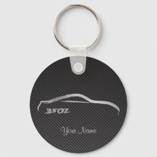 Nissan 350Z Brushstroke Logo w/ Faux Carbon Fibre Keychain
