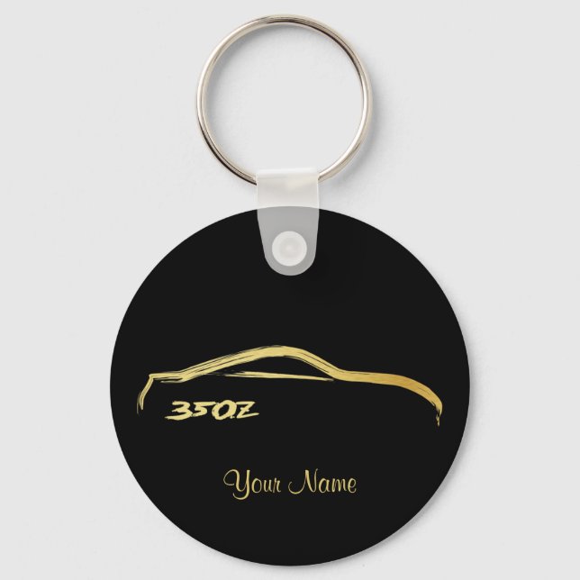 Nissan 350Z Gold Brush stroke Logo Keychain (Front)
