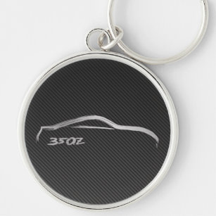 Nissan 350Z Logo with Faux Carbon Fibre Keychain