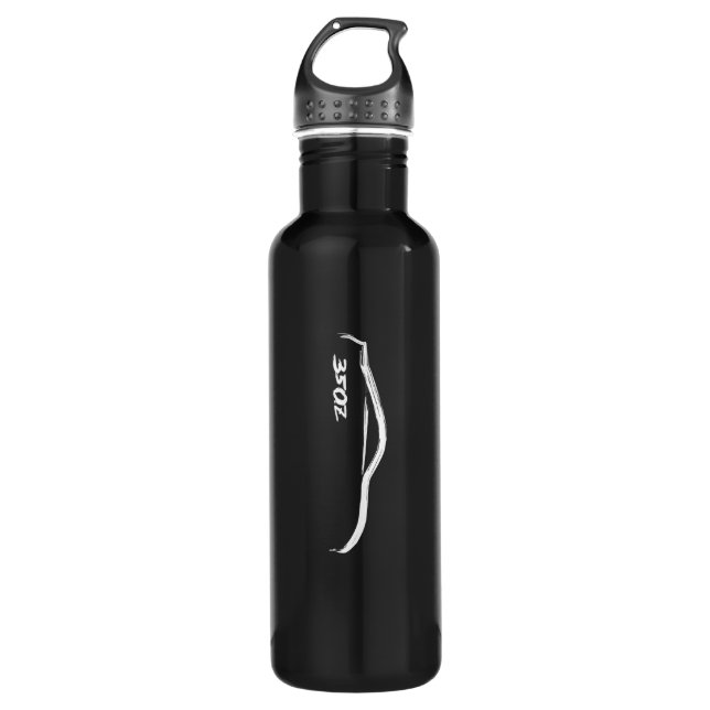 Nissan 350Z White Brushstroke 710 Ml Water Bottle (Front)