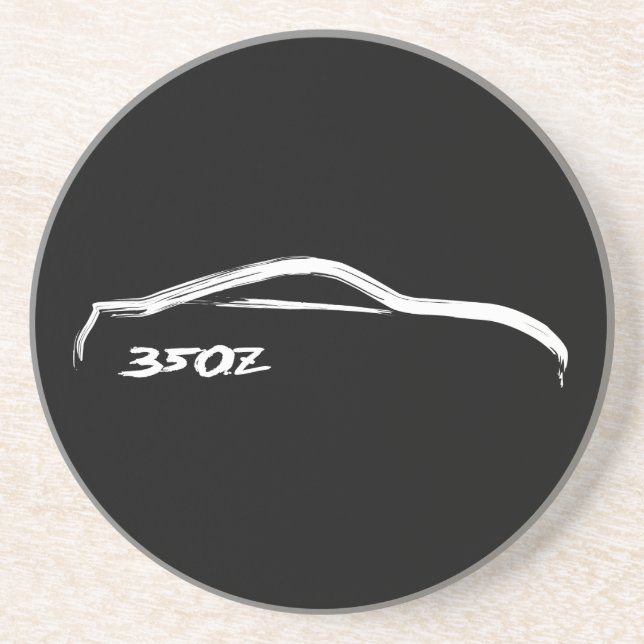 Nissan 350z White Silhouette Coaster (Front)