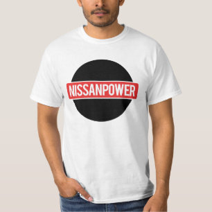 Nissan actionnent le T-shirt de blanc de logo