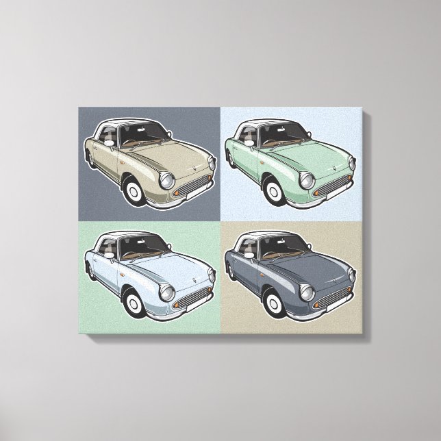 Nissan Figaro in four colours Canvas Print (Front)