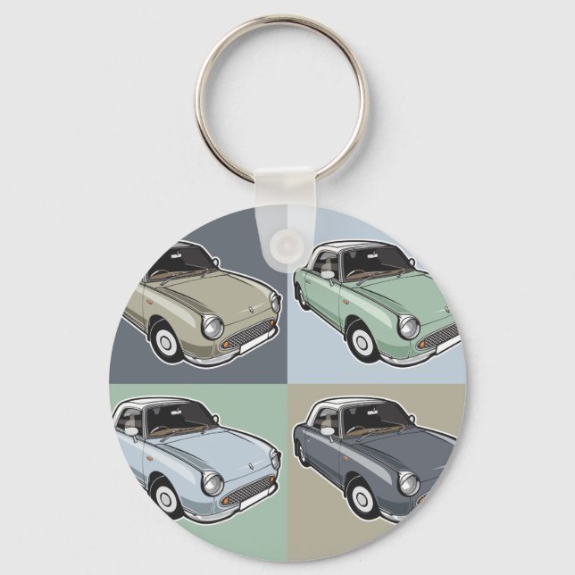 Nissan Figaro in four colours Keychain (Front)